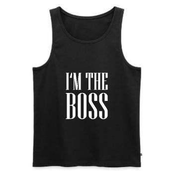 Im the Boss white - Männer Premium Bio Tank Top - Schwarz - Vorne - Michal (187cm)