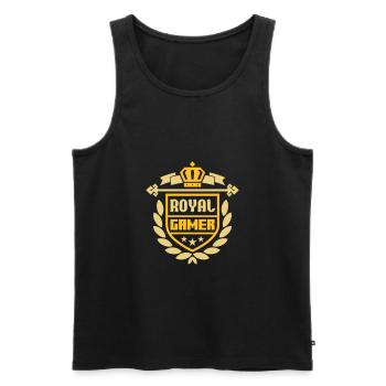Royal Gamer (Wappen) - Männer Premium Bio Tank Top - Schwarz - Vorne - AI Model Male 178 light (178cm)