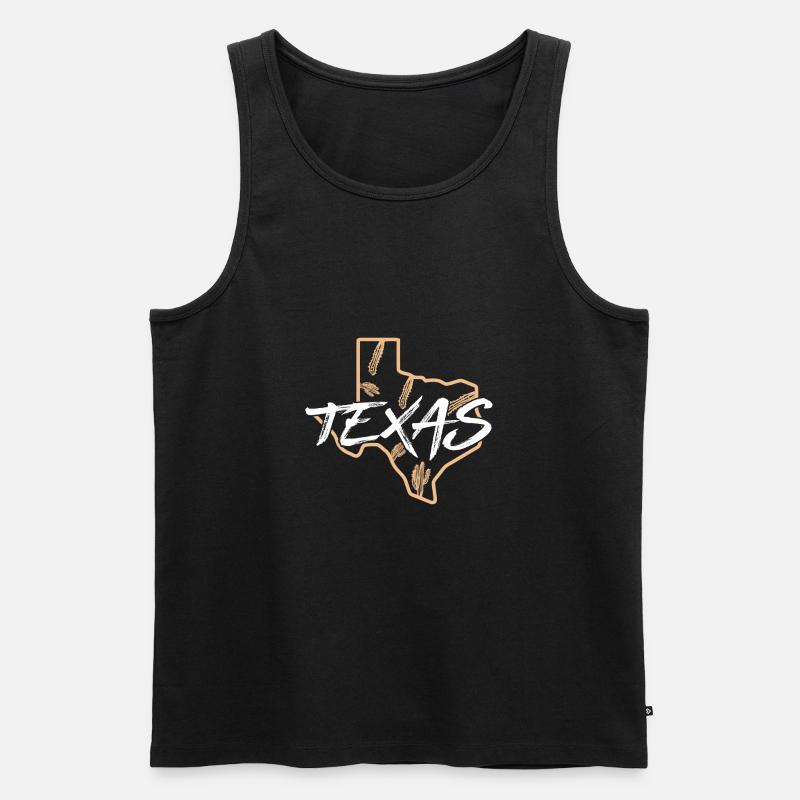 Texas - Männer Premium Bio Tank Top - Schwarz