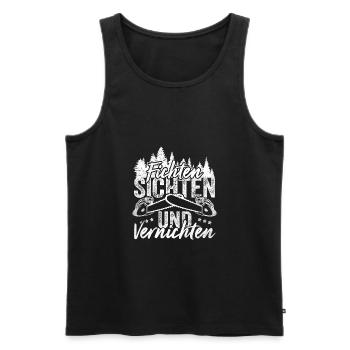 Fichten Sichten und Vernichten Wald Holz Forst - Männer Premium Bio Tank Top - Schwarz - Vorne - Michal (187cm)