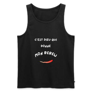 C'est dieu qui donne mon bebew Greg Marseillais - Débardeur bio Premium Homme - noir - Devant - AI Model Male 178 light (178cm)