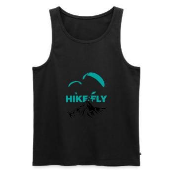 Hike & Fly - Männer Premium Bio Tank Top - Schwarz - Vorne - AI Model Male 178 light (178cm)