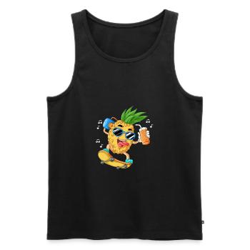 Pineapple skateboard - Men's Premium Organic Tank Top - black - Front - Michal (187cm)