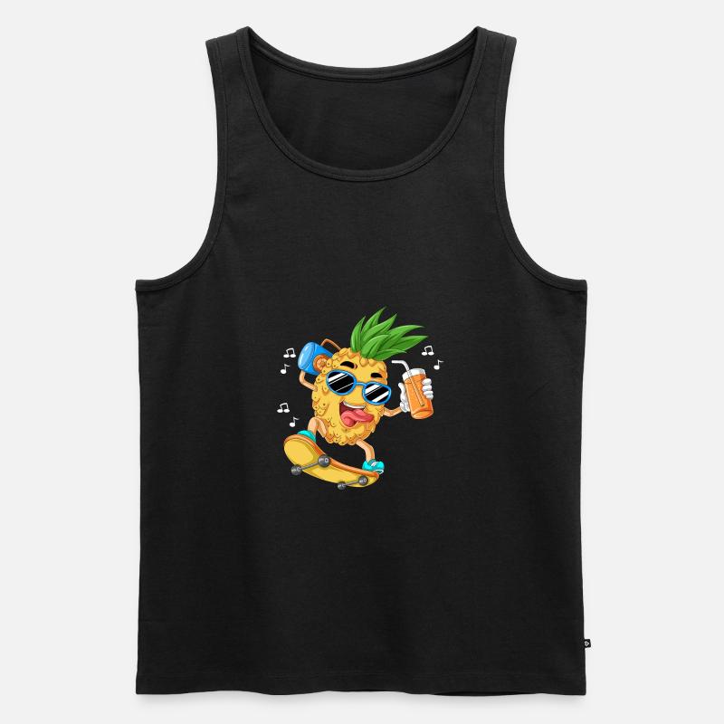 Ananas Skateboard - Männer Premium Bio Tank Top - Schwarz
