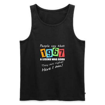 Legende geboren 1967. Lustiger Geburtstagsspruch - Männer Premium Bio Tank Top - Schwarz - Vorne - Michal (187cm)