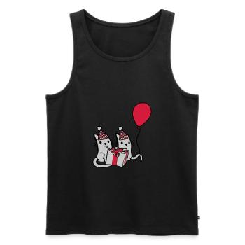 Birthday Cats 2 Friends - Men's Premium Organic Tank Top - black - Front - Michal (187cm)