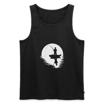 pêcheurs Pleine Lune Lune pêche Pêche Style de cadeau - Débardeur bio Premium Homme - noir - Devant - Michal (187cm)