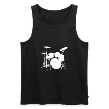 Trommeln - Männer Premium Bio Tank Top - Schwarz - Vorne - Michal (187cm)