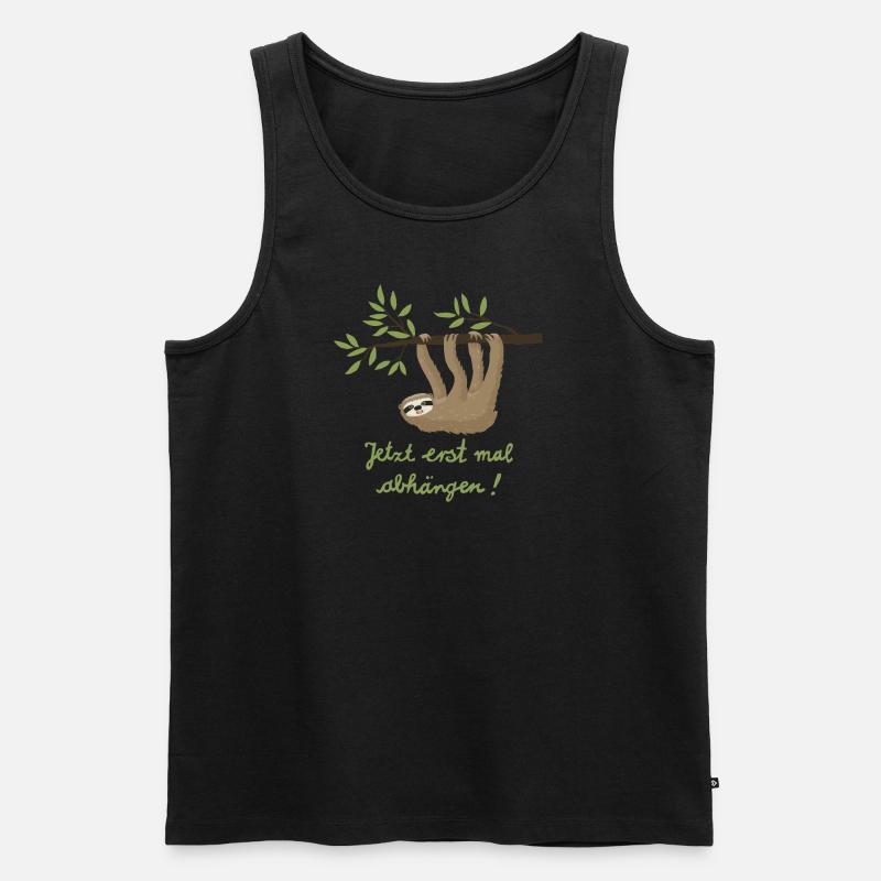 Faultier abhängen 2 - Männer Premium Bio Tank Top - Schwarz