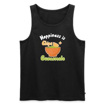 Glück ist Chips + Guacamole - Männer Premium Bio Tank Top - Schwarz - Vorne - AI Model Male 178 light (178cm)