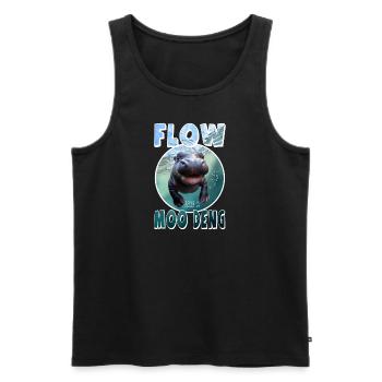 Funny Moo Deng flow - Men's Premium Organic Tank Top - black - Front - Michal (187cm)