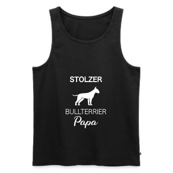 Bullterrier Bull Terrier Hund Hundeliebhaber Papa - Männer Premium Bio Tank Top - Schwarz - Vorne - Michal (187cm)