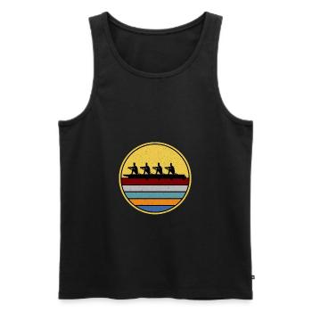 Rameur rameur bateau à rames sports nautiques canoë cadeau - Débardeur bio Premium Homme - noir - Devant - AI Model Male 178 light (178cm)