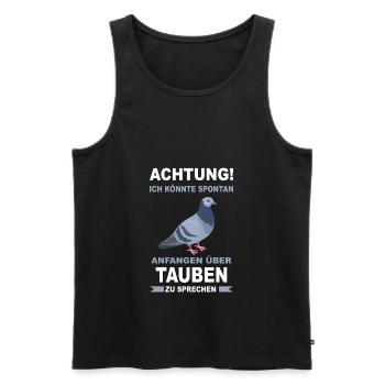Taube Taubenzüchter Tauben Vogel Brieftaube lustig - Männer Premium Bio Tank Top - Schwarz - Vorne - Michal (187cm)