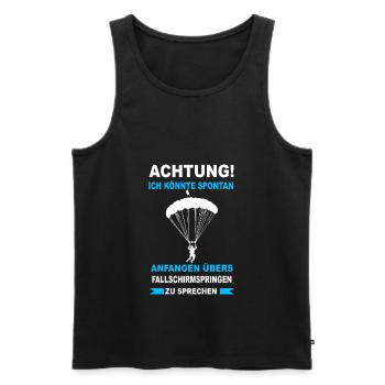 Fallschirmspringen Skydive Freifall Extremsport - Männer Premium Bio Tank Top - Schwarz - Vorne - AI Model Male 178 light (178cm)