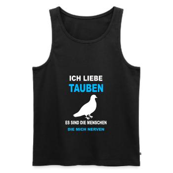 Taube Taubenzüchter Tauben Vogel Brieftaube lustig - Männer Premium Bio Tank Top - Schwarz - Vorne - Michal (187cm)