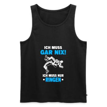 Ringen Ringer Kampfsport Sport Ringkampf Freistil - Männer Premium Bio Tank Top - Schwarz - Vorne - AI Model Male 178 light (178cm)