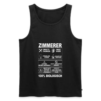Zimmerer Zimmermann Handwerk Zimmerei Holz Meister - Männer Premium Bio Tank Top - Schwarz - Vorne - Michal (187cm)