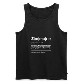 Zimmerer Zimmermann Handwerk Zimmerei Holz Meister - Männer Premium Bio Tank Top - Schwarz - Vorne - Michal (187cm)