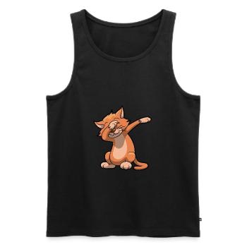 danse dab Chat drôle de cadeau d'anniversaire - Débardeur bio Premium Homme - noir - Devant - AI Model Male 178 light (178cm)