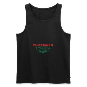palestinien - Débardeur bio Premium Homme - noir - Devant - Michal (187cm)