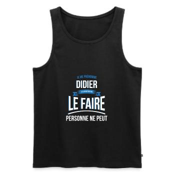 Didier personne ne peut cadeau - Débardeur bio Premium Homme - noir - Devant - Michal (187cm)