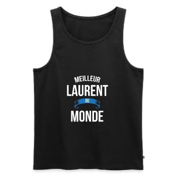 Meilleur Laurent du monde homme - Débardeur bio Premium Homme - noir - Devant - Michal (187cm)