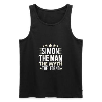 Simon - Männer Premium Bio Tank Top - Schwarz - Vorne - AI Model Male 178 light (178cm)