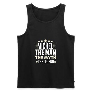 Michel - Männer Premium Bio Tank Top - Schwarz - Vorne - AI Model Male 178 light (178cm)