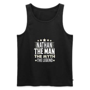 Nathan - Männer Premium Bio Tank Top - Schwarz - Vorne - AI Model Male 178 light (178cm)