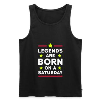 Legends are born on a Saturday (lines, stars) - Men's Premium Organic Tank Top - black - Front - AI Model Male 178 light (178cm)