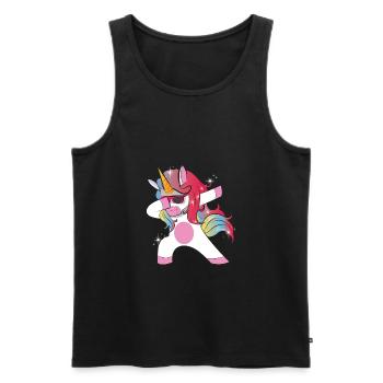 Dabbing Licorne T-Shirt Unicorn Dab cadeau - Débardeur bio Premium Homme - noir - Devant - Michal (187cm)