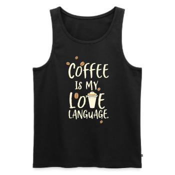kaffee ist meine liebes sprache - Männer Premium Bio Tank Top - Schwarz - Vorne - Michal (187cm)