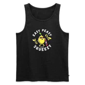 Easy Peasy Zitrone Squeezy - Männer Premium Bio Tank Top - Schwarz - Vorne - AI Model Male 178 light (178cm)