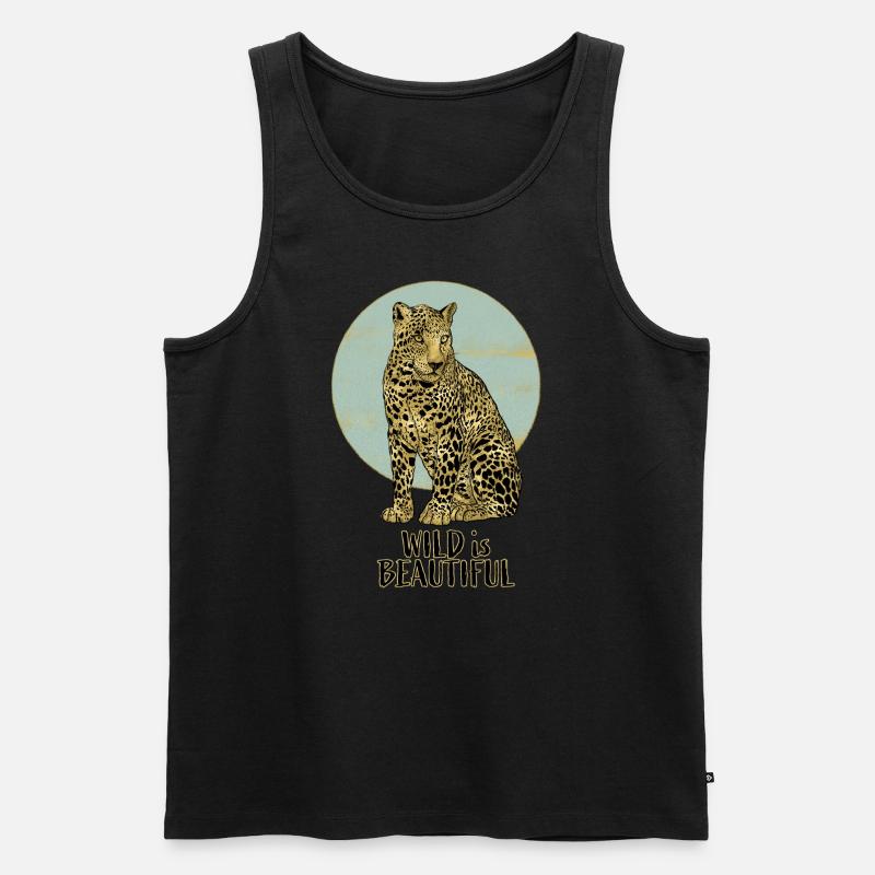 Leopard. Wild is Beautiful - Männer Premium Bio Tank Top - Schwarz