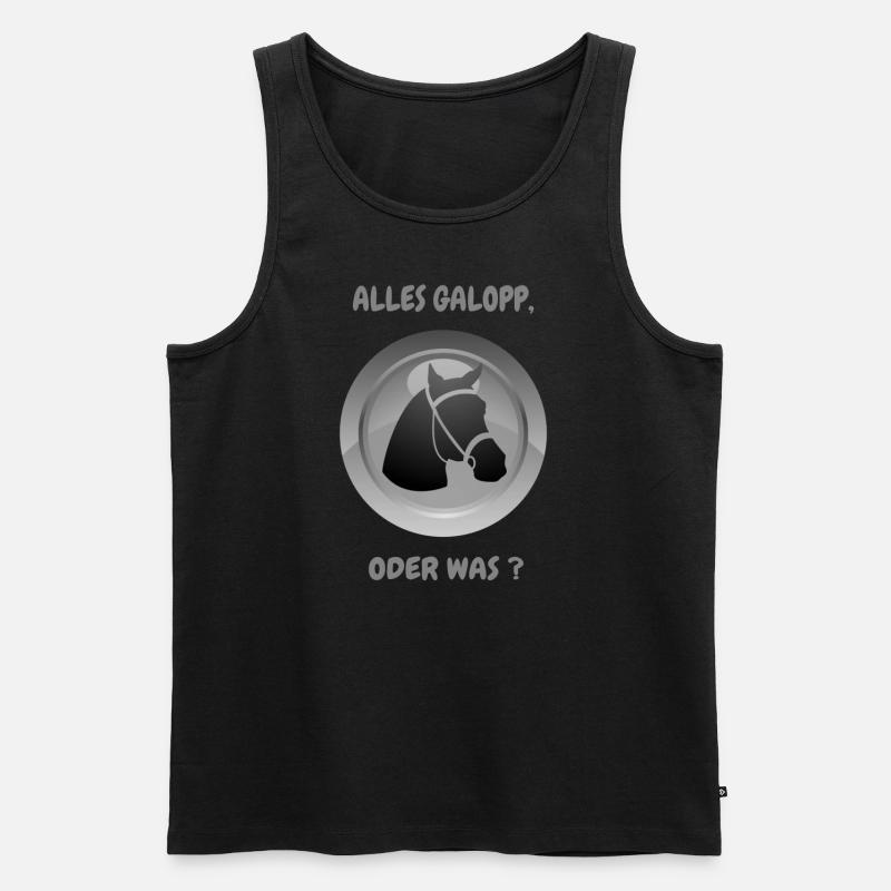 ALLES GALOPP, ODER WAS ? - Männer Premium Bio Tank Top - Schwarz