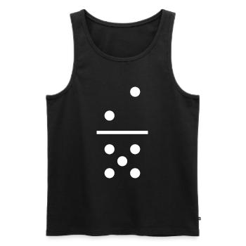 Domino Stein 2/5 - Männer Premium Bio Tank Top - Schwarz - Vorne - Michal (187cm)