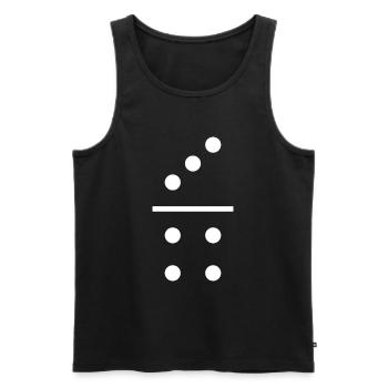 Domino Stein 3/4 - Männer Premium Bio Tank Top - Schwarz - Vorne - Michal (187cm)