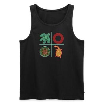 Aboriginal Australian Art - 4 Elements - Men's Premium Organic Tank Top - black - Front - AI Model Male 178 light (178cm)