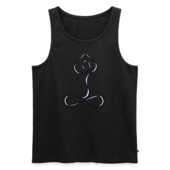 Yoga posture - Men's Premium Organic Tank Top - black - Front - Michal (187cm)