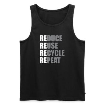 reduce, reuse, recycle, repeat - Männer Premium Bio Tank Top - Schwarz - Vorne - AI Model Male 178 light (178cm)