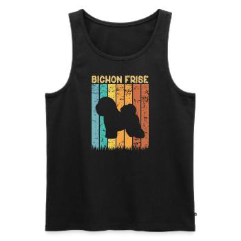 Bichon frize - Débardeur bio Premium Homme - noir - Devant - AI Model Male 178 light (178cm)