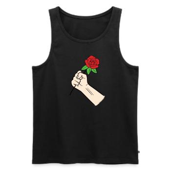 Rose - Männer Premium Bio Tank Top - Schwarz - Vorne - Michal (187cm)