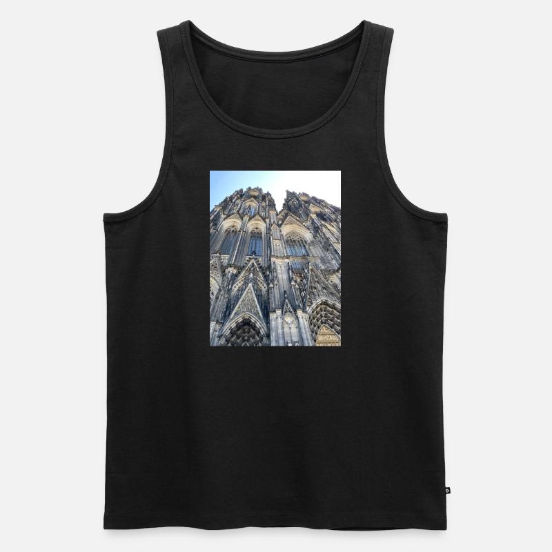 Kölner Dom Pullover - Männer Premium Bio Tank Top - Schwarz