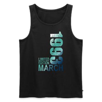 Limited Edition 30th birthday 1993 March born - Men's Premium Organic Tank Top - black - Front - Michal (187cm)