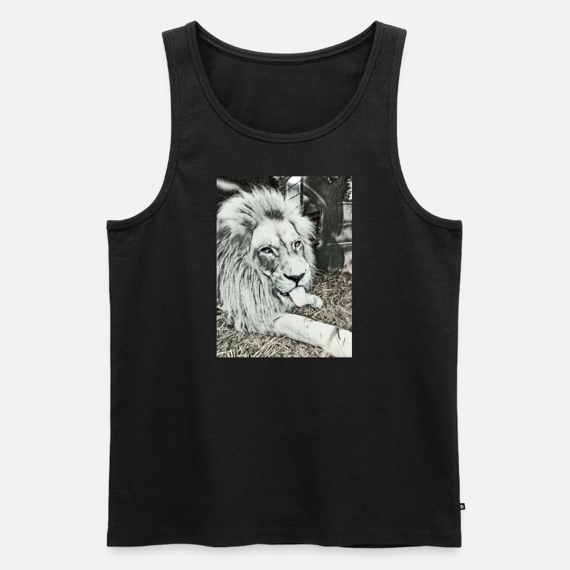 Löwe-1 - Männer Premium Bio Tank Top - Schwarz