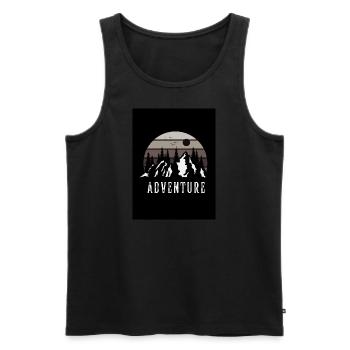 Abenteuer - Männer Premium Bio Tank Top - Schwarz - Vorne - Michal (187cm)