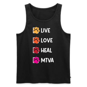 Live, love, heal, mtva tierarzthelfer design - Männer Premium Bio Tank Top - Schwarz - Vorne - Michal (187cm)