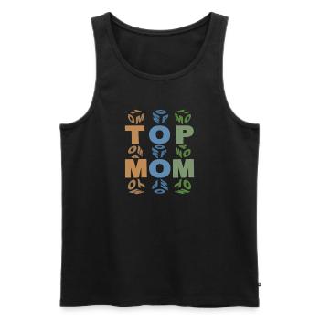 TOP-MAMA-TOP-MOM - Männer Premium Bio Tank Top - Schwarz - Vorne - Michal (187cm)