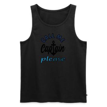Fier capitaine Bateau Bateau Ancre Idée cadeau - Débardeur bio Premium Homme - noir - Devant - Michal (187cm)